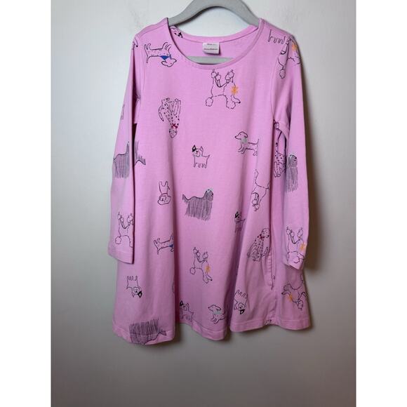 Hanna Andersson Swim Pocket Pink Dog Dress Long Sleeeve Sz 5 - Picture 2 of 9